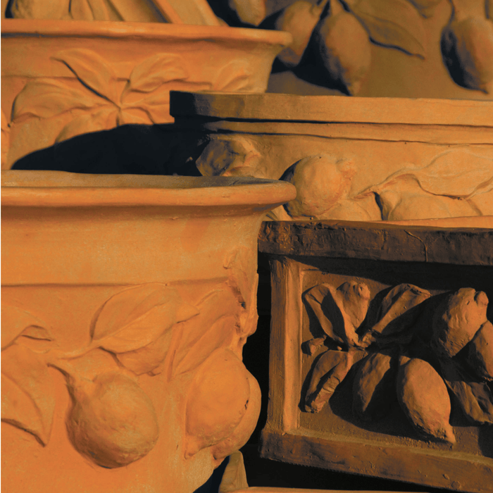 Citrus Lemon Design Garden Pot in Terracotta Finish - Outdoor Planters - The Well Appointed House