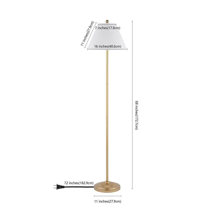 Classic Brass Floor Lamp With White Empire Shade - Floor Lamps - The Well Appointed House