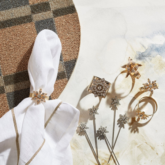 Crystal Classic Snowflake Skinny Napkin Rings - The Well Appointed House