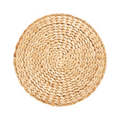 Clayton Round Natural Water Hyacinth Placemats, Set of 4 - The Well Appointed House