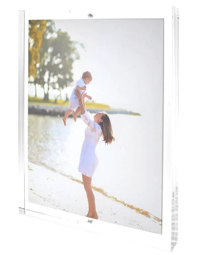 Clear Thick Block Double Sided Frame for 8 x 10 Photos - Picture Frames - The Well Appointed House