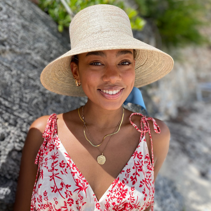 Clematis Bucket Hat - Coral Wide & Short Grosgrain Ribbon - The Well Appointed House