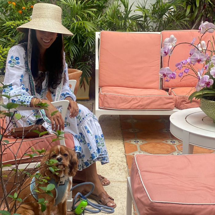 Clematis Bucket Hat - Coral Wide & Short Grosgrain Ribbon - The Well Appointed House