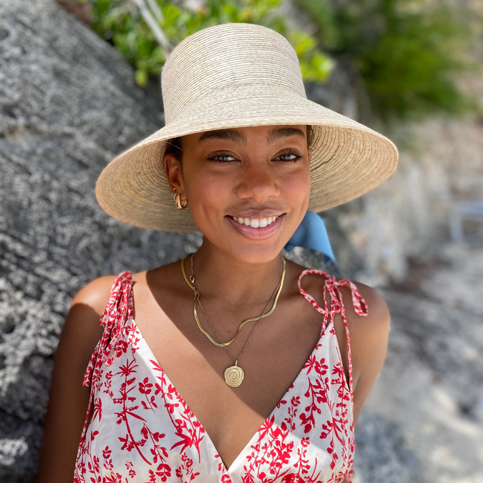 Clematis Bucket Hat - French Blue Wide & Short Grosgrain Ribbon - The Well Appointed House