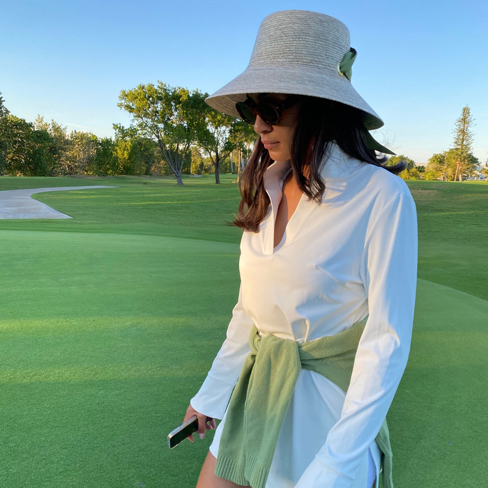 Clematis Bucket Hat - Ivory Grosgrain Ribbon - The Well Appointed House