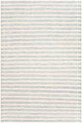 Coastal Sky Blue & White Striped Wool Area Rug - Rugs - The Well Appointed House