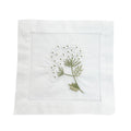 Cocktail Napkins in White with Hydrangea Design, Set of 4 - The Well Appointed House