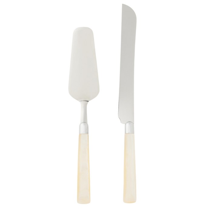 Colson Polished Silver & Ivory Cake Serving Set - The Well Appointed House