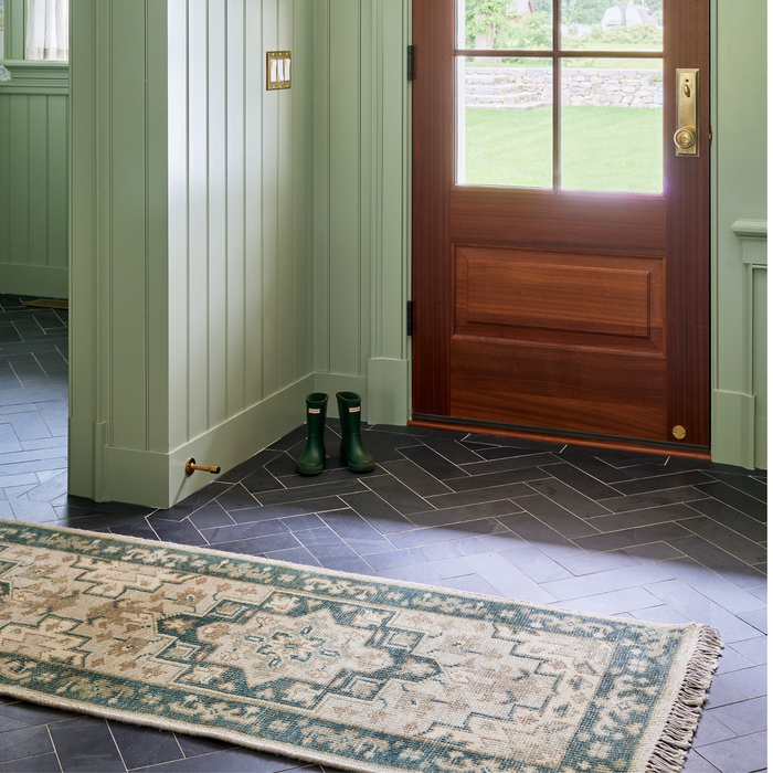 Concord Green Hand Knotted Wool Area Rug - The Well Appointed House