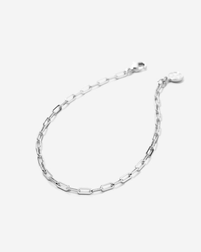 Bryan Anthonys Layers of You Connected Silver Paperclip Chain Anklet Macro