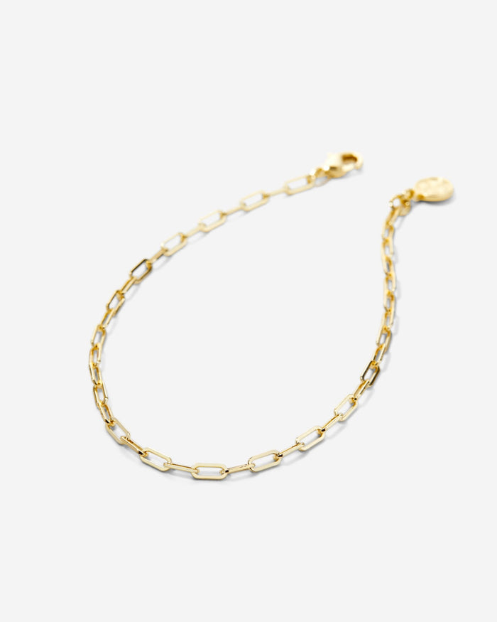 Bryan Anthonys Layers of You Connected Gold Delicate Gold Paperclip Chain Bracelet Macro