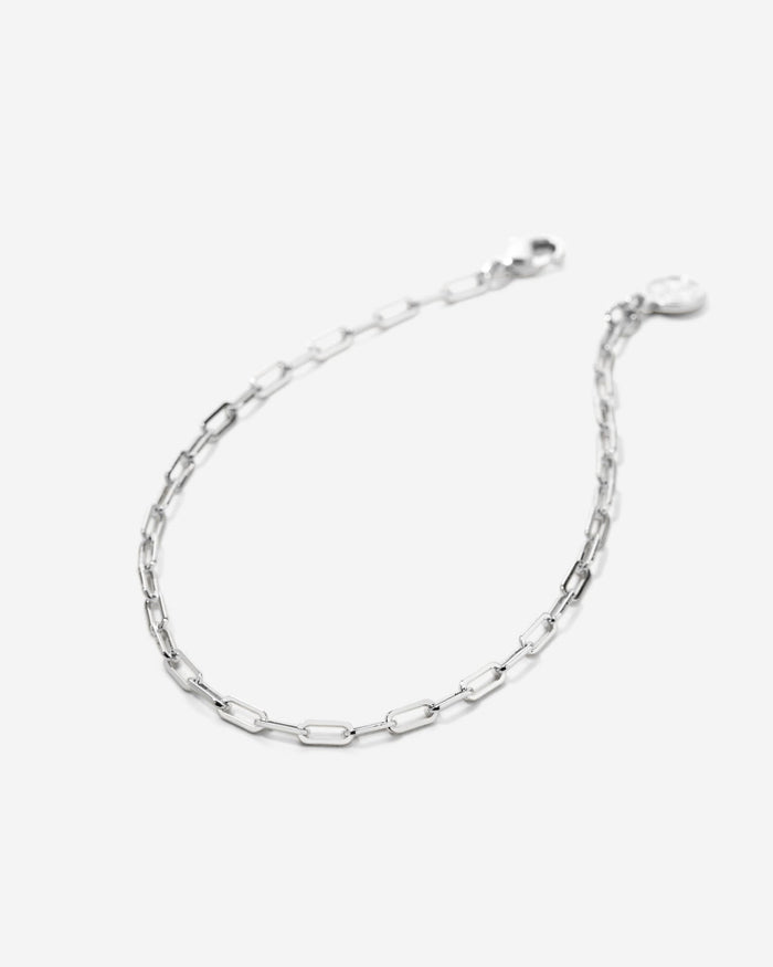 Bryan Anthonys Layers of You Connected Gold Delicate Silver Paperclip Chain Bracelet Macro