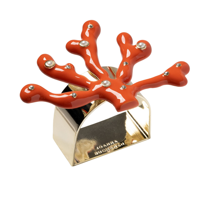 Coral Napkin Rings, Coral, Set of Four - The Well Appointed House