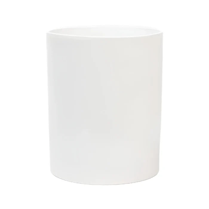 Pigeon & Poodle Cordoba White Round Ceramic Wastebasket - Wastebasket Sets - The Well Appointed House