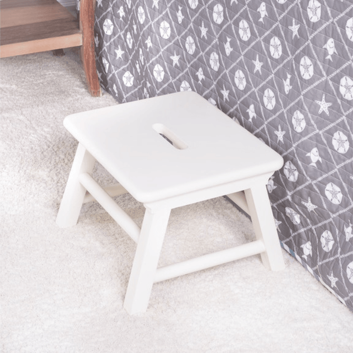 Cottage White Bayur Wood Step Stool - Little Loves Accent Chairs & Stools - The Well Appointed House