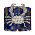 Crab Blue Tortoiseshell Resin Napkin Rings, Set of Four - The Well Appointed House