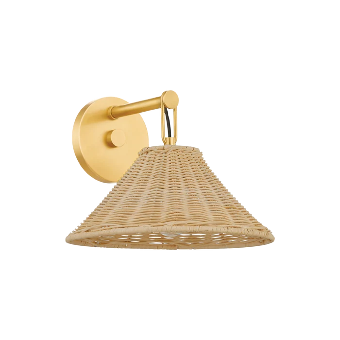 Dalia Wall Sconce With Woven Rattan Shade - The Well Appointed House
