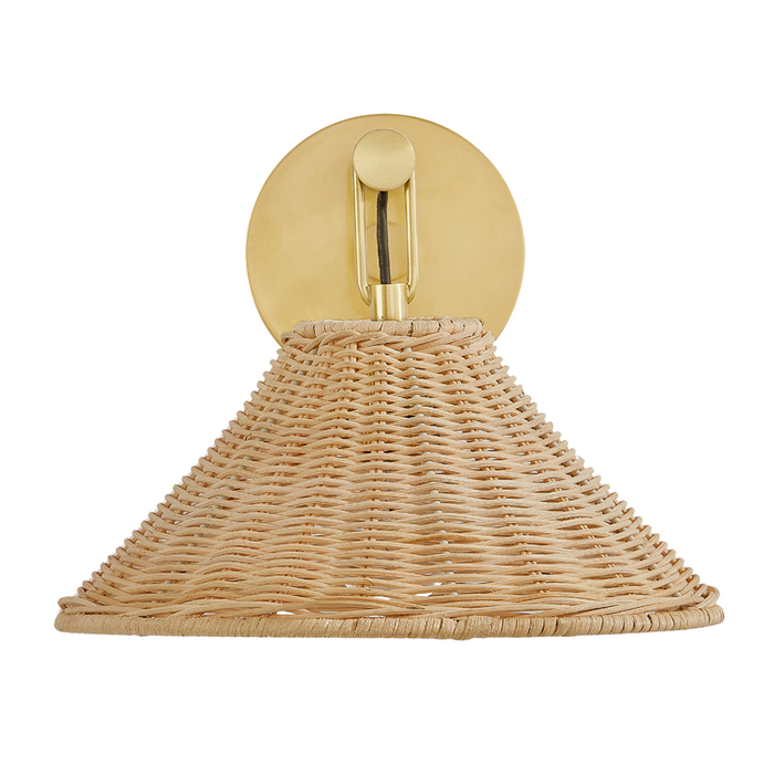Dalia Wall Sconce With Woven Rattan Shade - The Well Appointed House