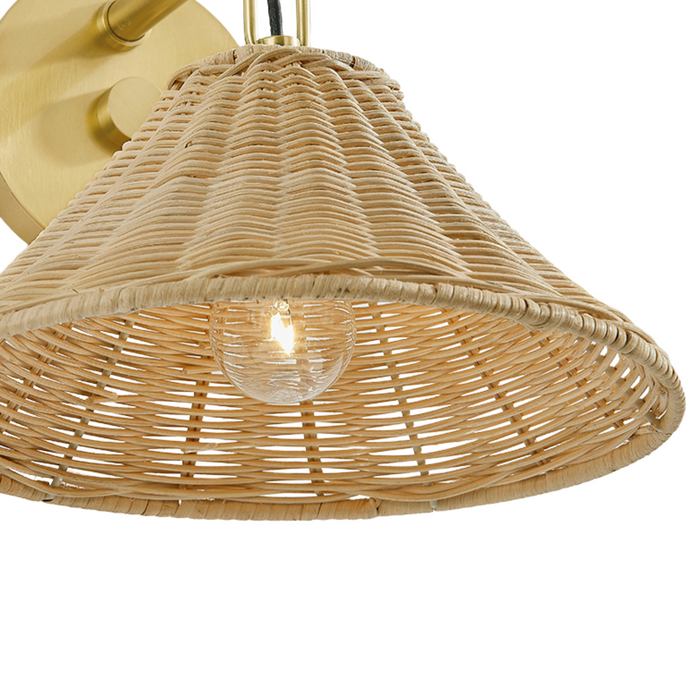 Dalia Wall Sconce With Woven Rattan Shade - The Well Appointed House