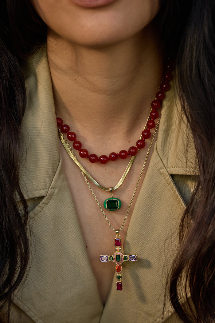 The Dallas statement cross necklace, the boldest piece in the Fall collection