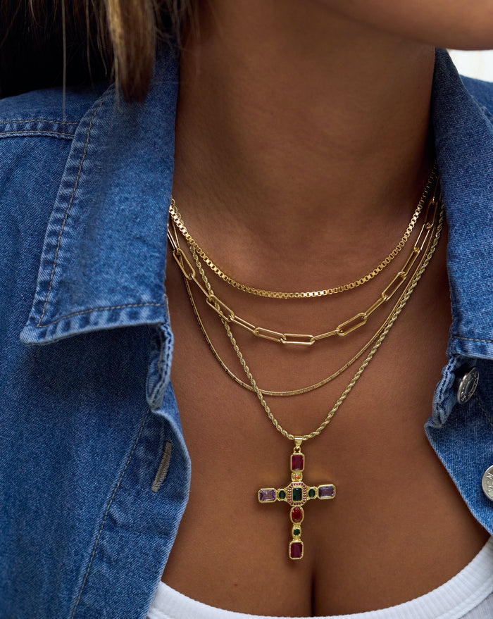 Dallas necklace by Beads by Tara, an oversized cross pendant with color