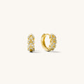 The Daphne gold leaf hoop earrings, stunning from every angle