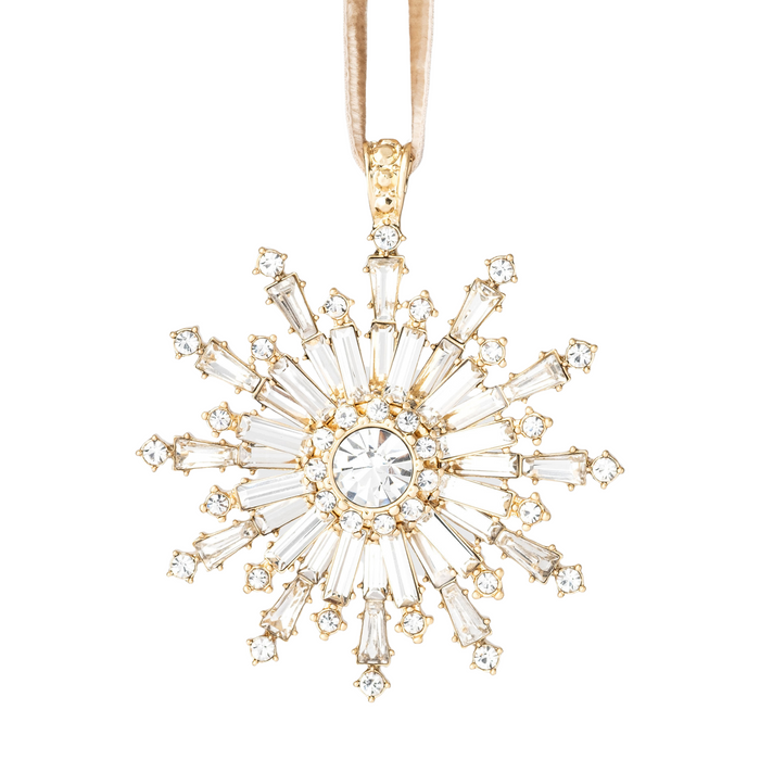 Dazzling Snowflake Hanging Ornament, Crystal - The Well Appointed House