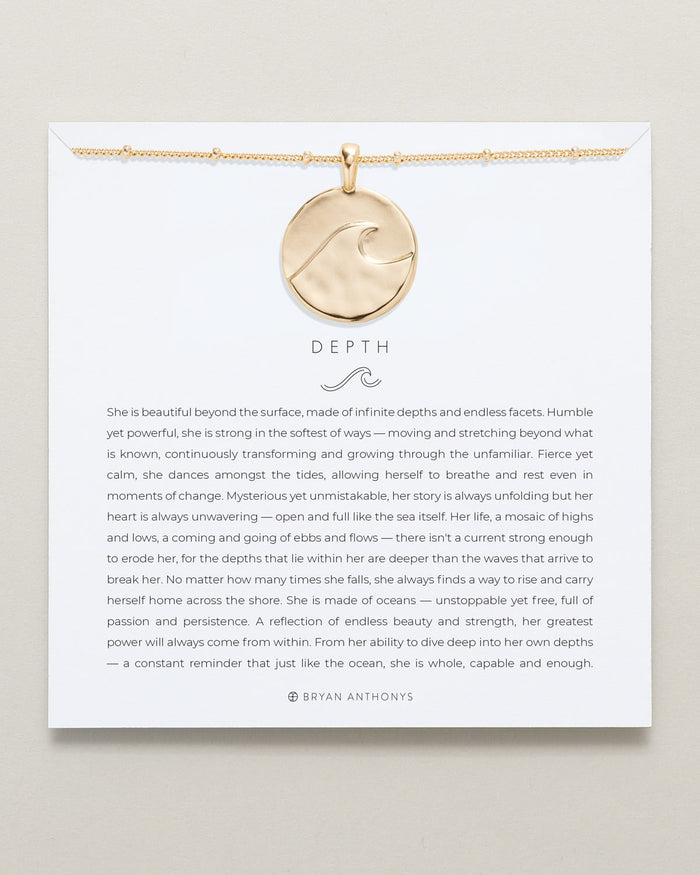 Bryan Anthonys Wild At Heart Depth Gold Pendant Necklace With Meaning Card