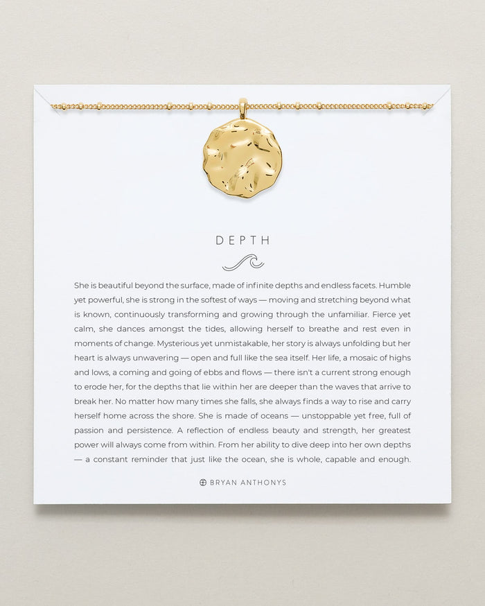 Bryan Anthonys Gold Depth Pendant Necklace On Card