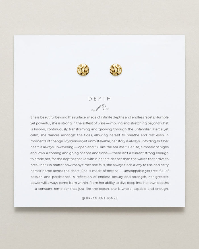 Bryan Anthonys Gold Depth Stud Earrings On Card
