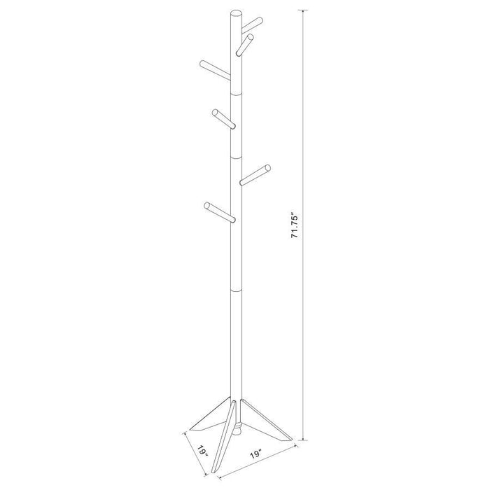 Devlin - 6 Hook Freestanding Wood Coat Rack Hat Hanger