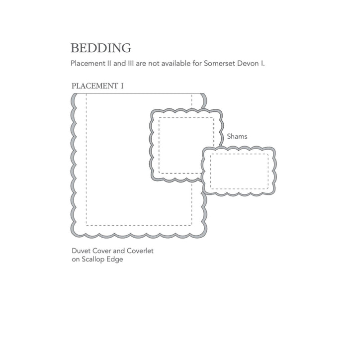 Devon I Scalloped Tape Trim Sham with Optional Monogram - Duvet Covers - The Well Appointed House