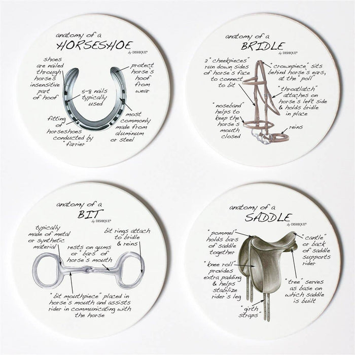 Dishique - Equestrian Tack Anatomy Coasters