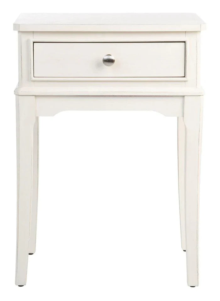 Distressed White One Drawer Side Table - Side & Accent Tables - The Well Appointed House