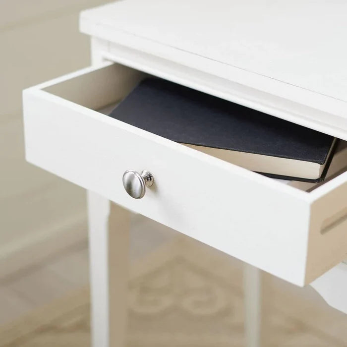 Distressed White One Drawer Side Table - Side & Accent Tables - The Well Appointed House