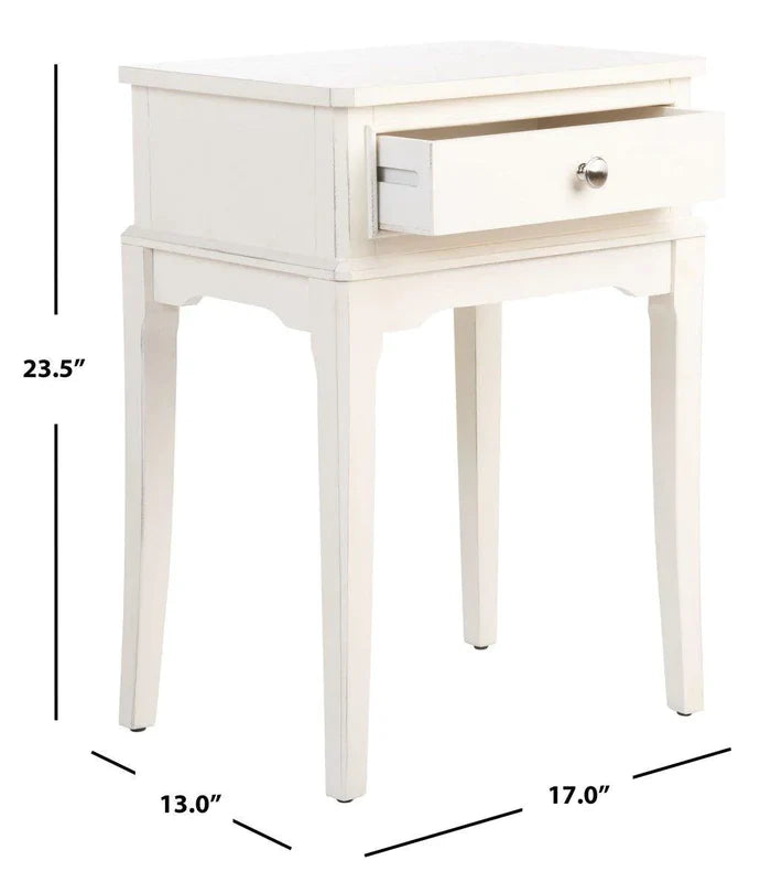 Distressed White One Drawer Side Table - Side & Accent Tables - The Well Appointed House