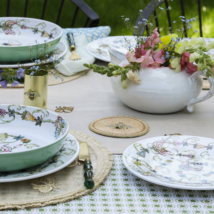 Dot Print Tablecloth, Green - The Well Appointed House