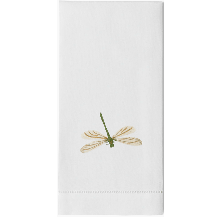 Set of 2 Dragonfly Design Embroidered Hand Towels - Hand Towels - The Well Appointed House