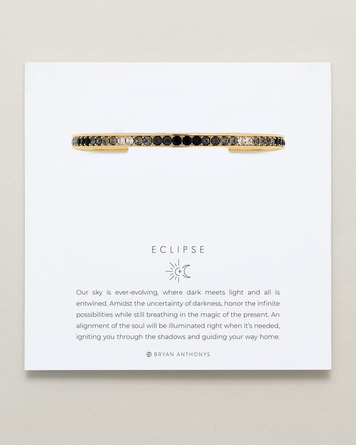 Bryan Anthonys Eclipse Pave Bangle in Gold with Meaning Card