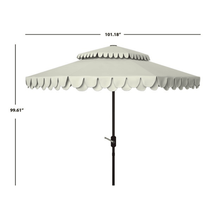 Elegant Valance 9 Foot Double Top Umbrella - Outdoor Umbrellas - The Well Appointed House