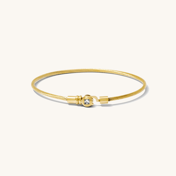 Close up of cuff bracelet on a white background