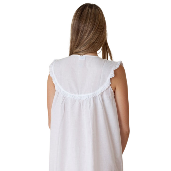 Eloise White Cotton Nightgown - The Well Appointed House