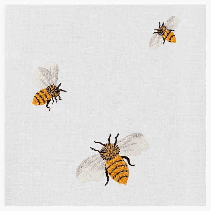 Set of 2 Embroidered Bee Design Cotton Hand Towels - Hand Towels - The Well Appointed House