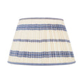 Embroidered Blue Stripe Pleated Lamp Shade - Available in Multiple Sizes-The Well Appointed House