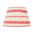 Embroidered Red Stripe Pleated Lamp Shade - Available in Multiple Sizes-The Well Appointed House