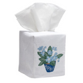 Embroidered Tissue Box Cover, Cachepot in Duck Egg Blue - The Well Appointed House