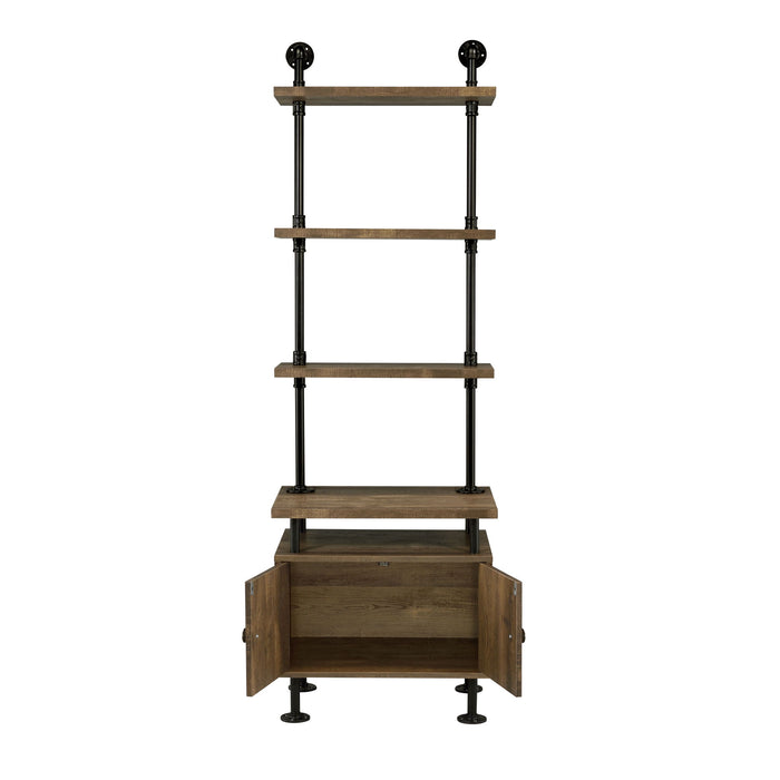Ensata II - TV Stand Side Pier - Rustic Oak & Black