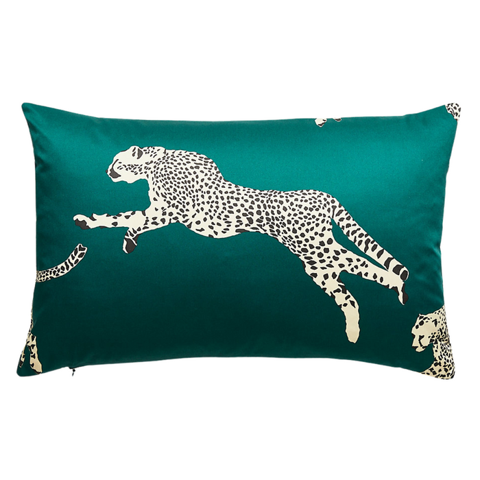 Evergreen Leaping Cheetah Lumbar Pillow - The Well Appointed House