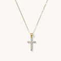 Everyday Cross necklace in 14k gold fill with glimmery CZ stones
