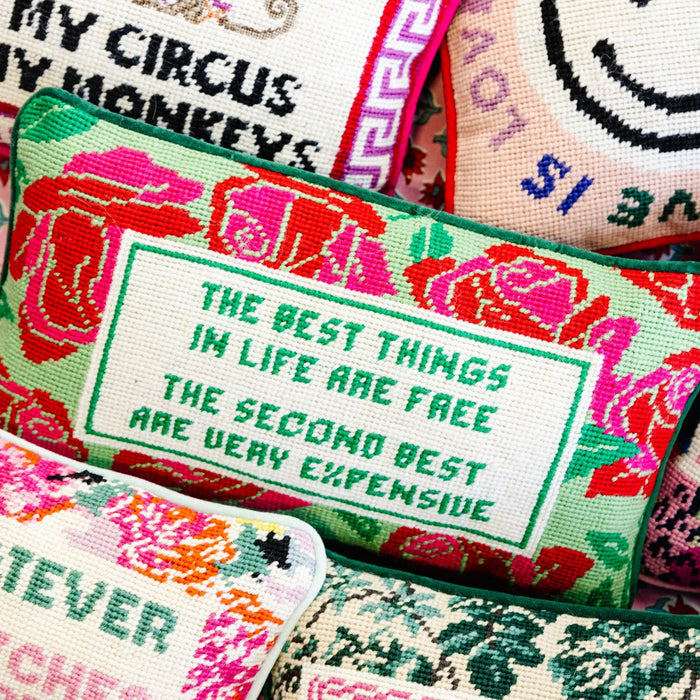 Expensive Needlepoint Pillow - The Well Appointed House